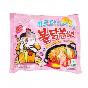 Лапша "Hot Chicken Flavor Ramen Carbo" острая со вкусом курицы карбонара 130гр,Samyang